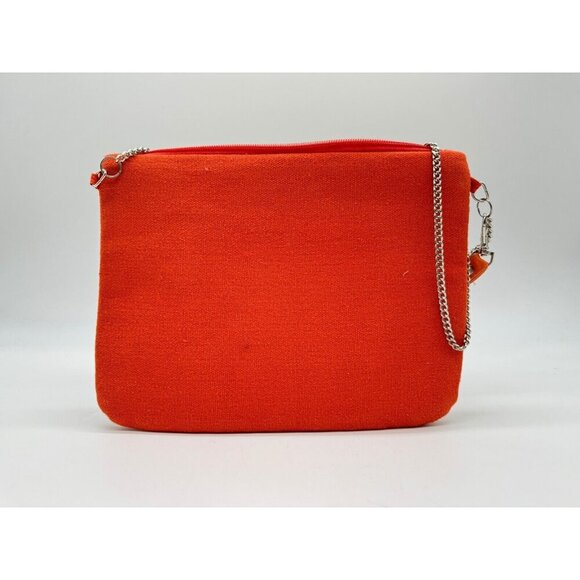 NATASHA beaded palm tree clutch wristlet shoulder bag - Orange/Green - Picture 2 of 8